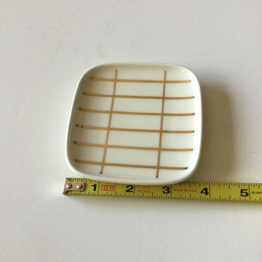 MARIMEKKO Tiiliskivi White / Gold Small Plate NWT - Picture 6 of 11